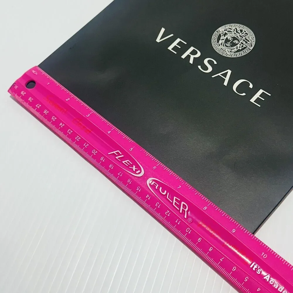 Versace 12”x9.5”x4.25” Authentic Black Shopping Paper Bag Gift Tote Small